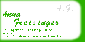 anna freisinger business card